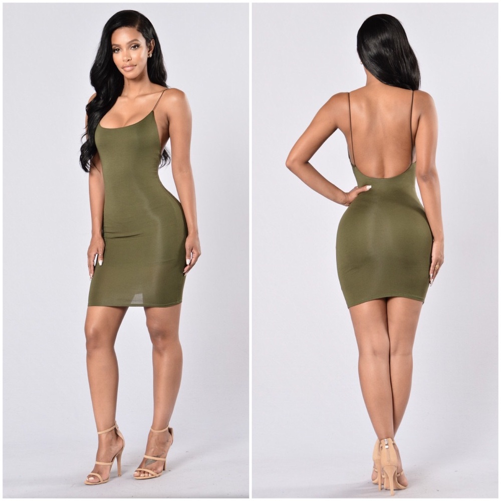 Mini Olive Green Dress